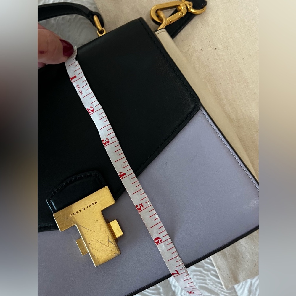Tory Burch Black and Lavender Crossbody satchel small  bag . - Picture 8 of 11